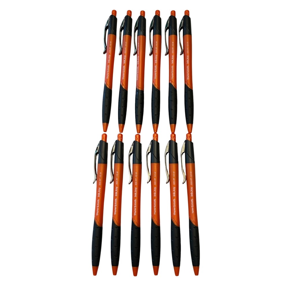 Paper Mate InkJoy 500 RT Retractable Ballpoint Pens 1.0mm Orange Lot of 12 NEW
